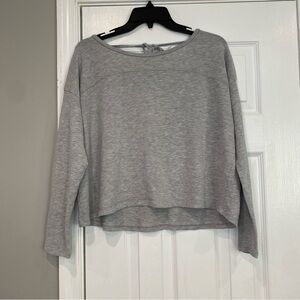 Sweaty Betty Gray Long Sleeve Slouch Crop Tie Open Back Long Sleeve Shirt Medium